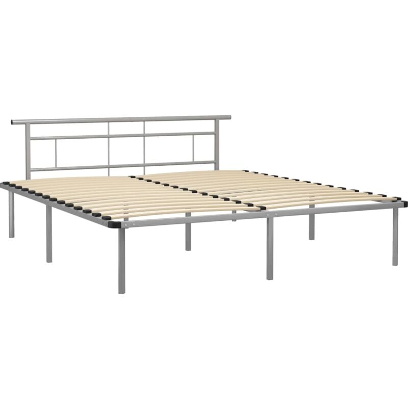 

Estructura de cama de metal gris 200x200 cm - Gris - Vidaxl