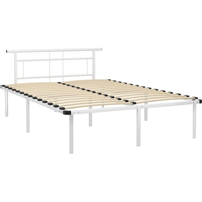 

vidaXL Estructura de cama de metal blanco 140x200 cm - Blanco