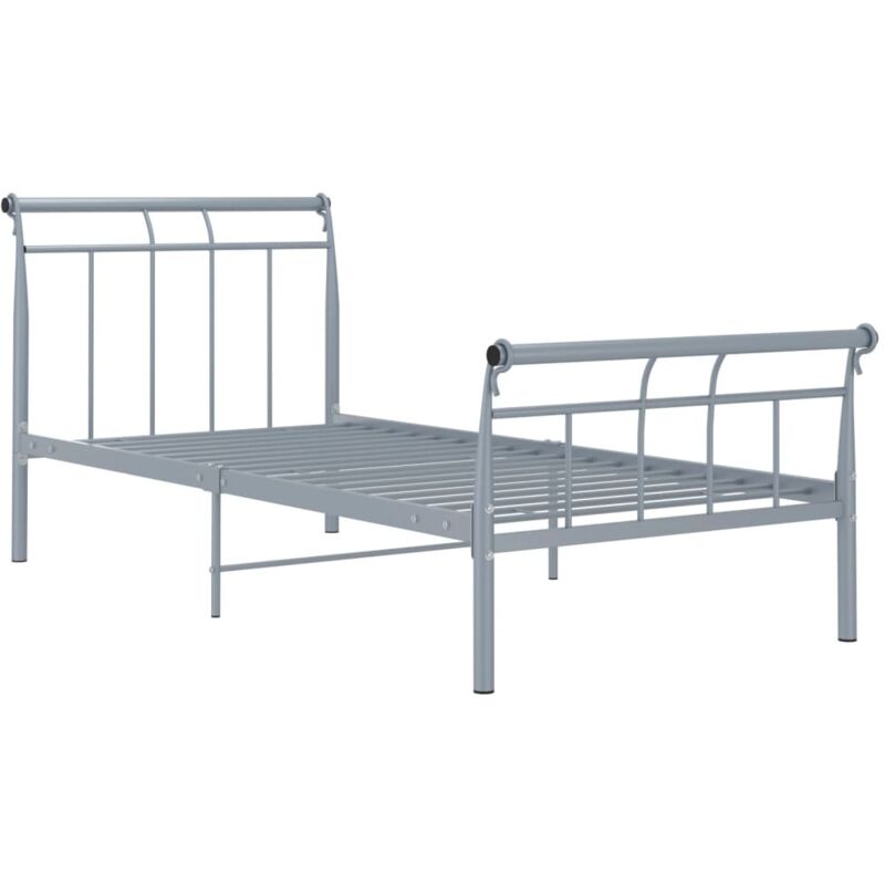 

Estructura de cama de metal gris 90x200 cm - Gris - Vidaxl