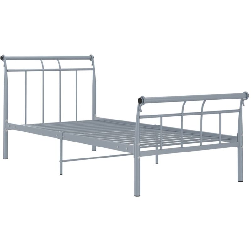 

Estructura de cama de metal gris 100x200 cm - Gris - Vidaxl