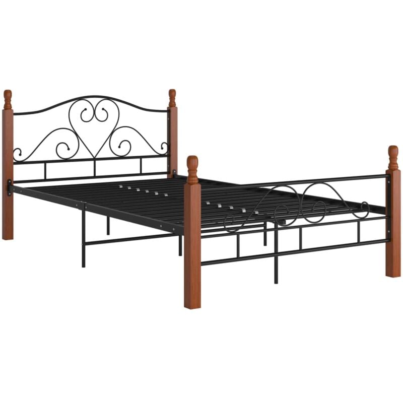 

Estructura de Cama de Metal 120x200 cm Negro Marrón - Negro - Vidaxl