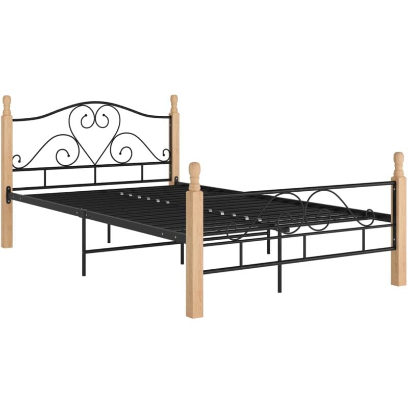 

Estructura de Cama de Metal 120x200 cm Negro Marrón Claro - Negro - Vidaxl