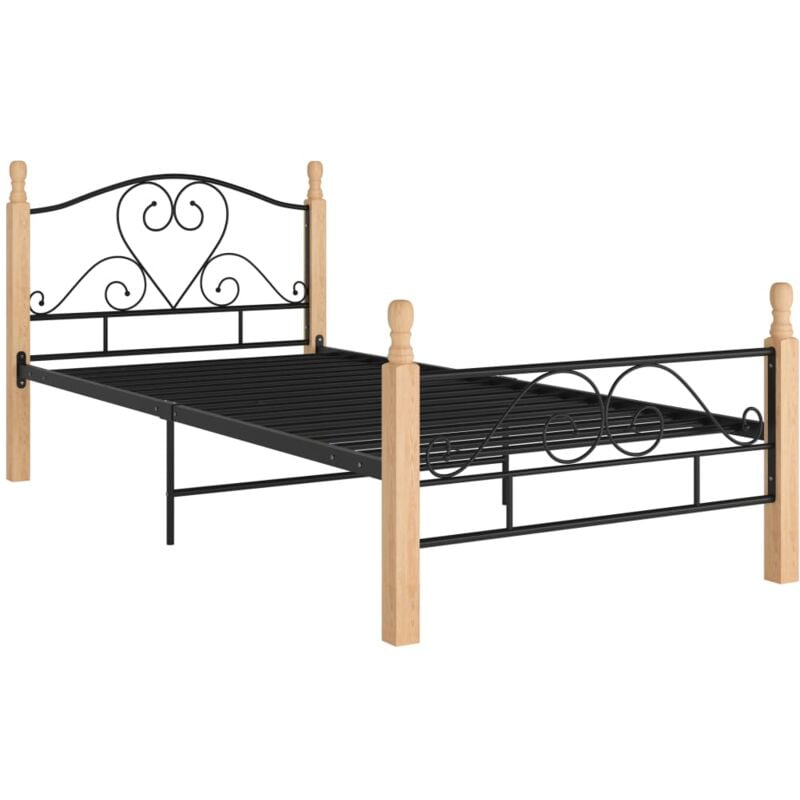 

Estructura de Cama de Metal 100x200 cm Negro Marrón Claro - Negro - Vidaxl