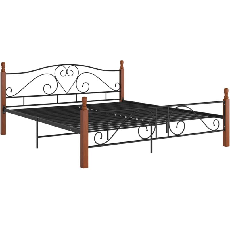 

Estructura de Cama de Metal 180x200 cm Negro Marrón - Negro - Vidaxl