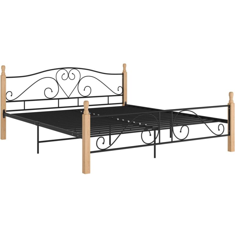 

Estructura de Cama de Metal 200x200 cm Negro Marrón Claro - Negro - Vidaxl