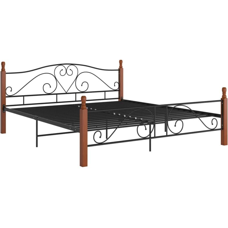 

Estructura de Cama de Metal 200x200 cm Negro Marrón - Negro - Vidaxl