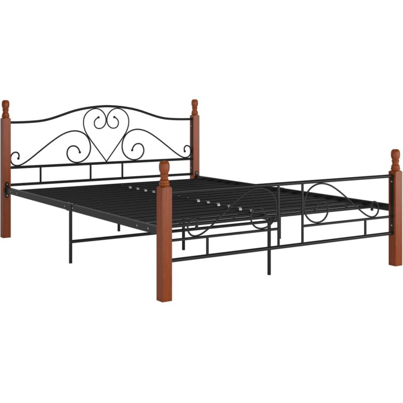 

Estructura de Cama de Metal 160x200 cm Negro Marrón - Negro - Vidaxl