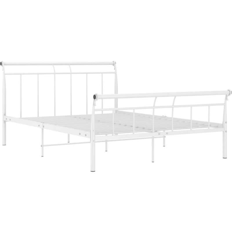 

Estructura de cama de metal blanco 140x200 cm - Blanco - Vidaxl