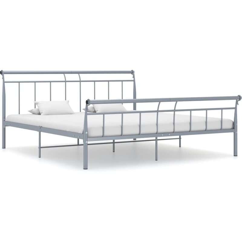 

Estructura de cama de metal gris 160x200 cm - Gris - Vidaxl