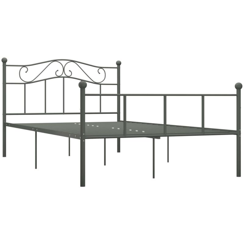 

Estructura de Cama de Metal Gris 140x200 cm - Gris - Vidaxl