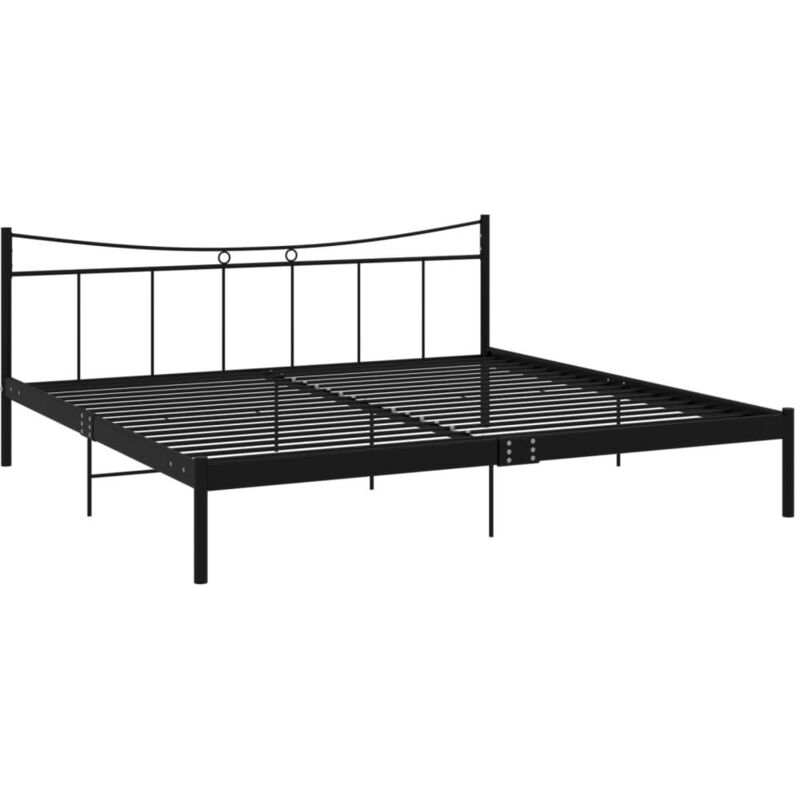 

vidaXL Estructura de cama metal madera contrachapada 200x200 cm - Negro