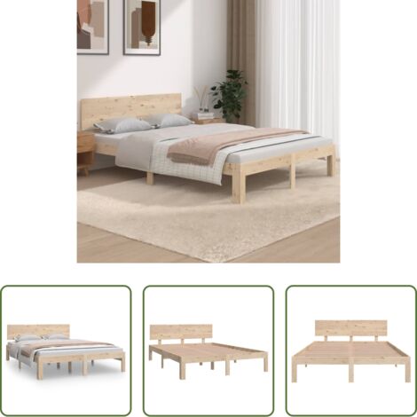 vidaXL Estructura de cama doble sin colchón 135x190 cm