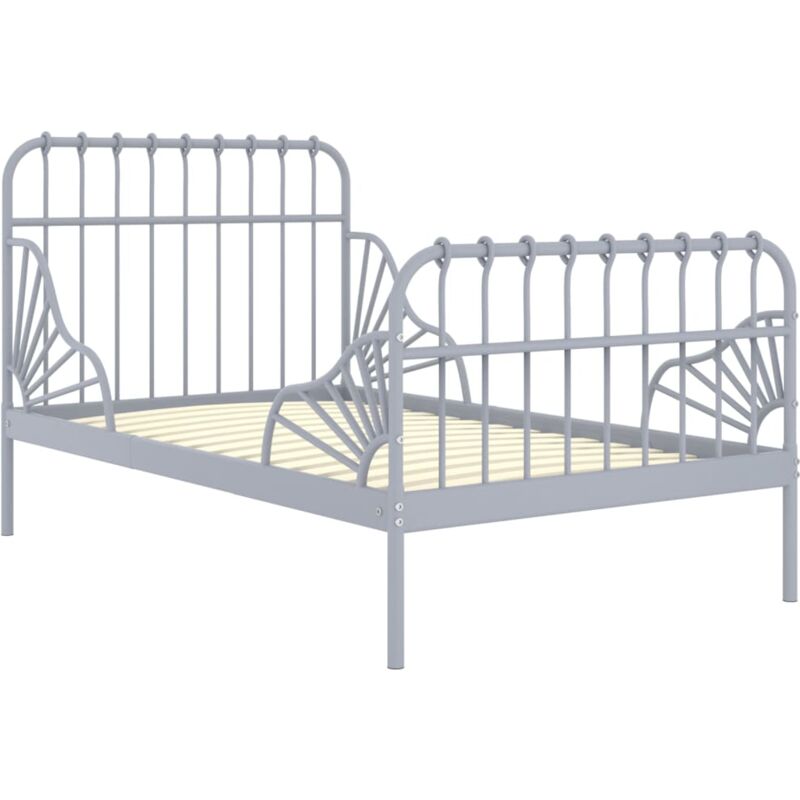 

vidaXL Estructura de cama extensible metal 80x130/200 cm gris - Gris