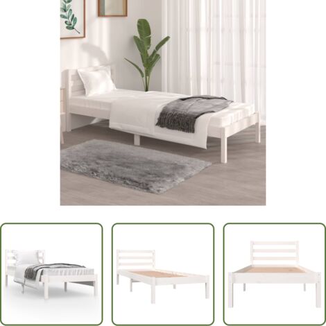vidaXL Estructura de cama individual sin colchón blanco 75x190 cm