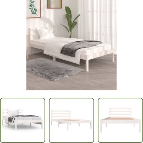 vidaXL Estructura de cama individual sin colchón blanco 90x190 cm