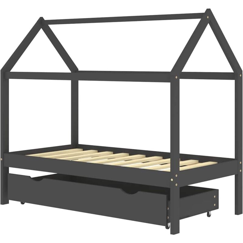 

Estructura de cama infantil con cajón madera pino gris 80x160cm - Gris - Vidaxl