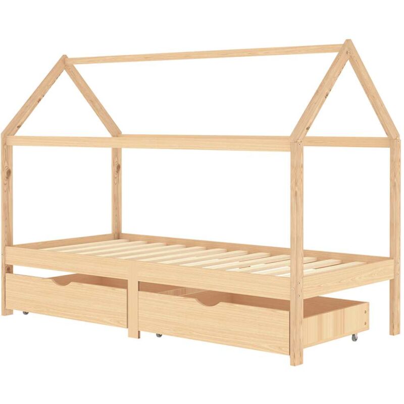 

Estructura de cama infantil con cajon madera pino 90x200cm - Marrón - Vidaxl