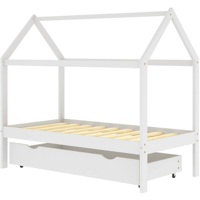 

Estructura de cama infantil con cajón madera pino blanco 80x160 cm - Blanco - Vidaxl