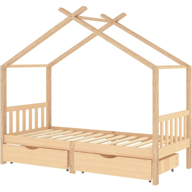 

vidaXL Estructura de cama infantil con cajones madera de pino 90x200cm - Marrón