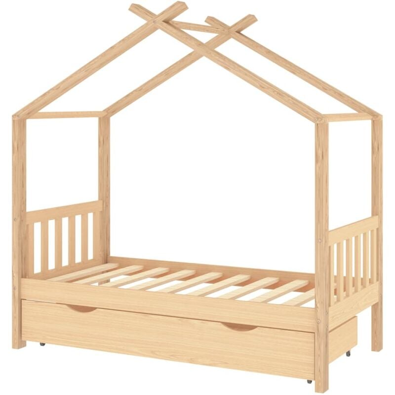 

Estructura de cama infantil con cajones madera de pino 80x160 cm - Marrón - Vidaxl