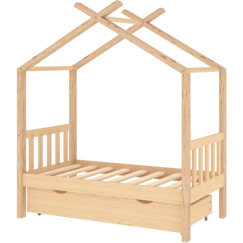 

Estructura de cama infantil con cajones madera de pino 70x140 cm - Marrón - Vidaxl