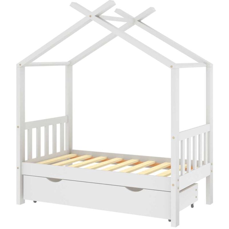 

Estructura de cama infantil con cajones madera de pino blanca 70x140cm - Blanco - Vidaxl
