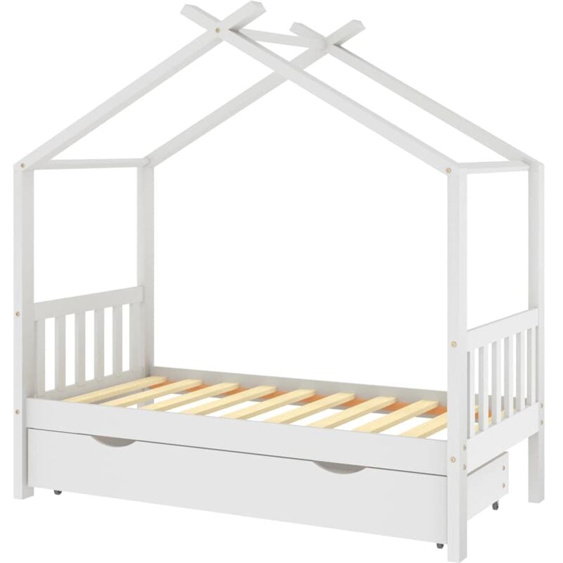 

Estructura de cama infantil con cajones madera de pino blanco 80x160 cm - Blanco - Vidaxl