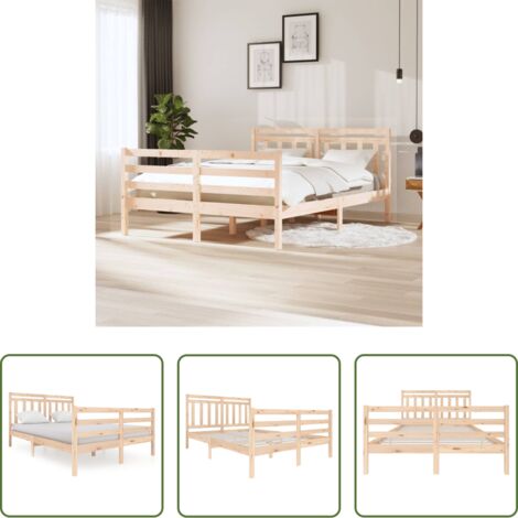 vidaXL Estructura de cama madera maciza 140x200 cm