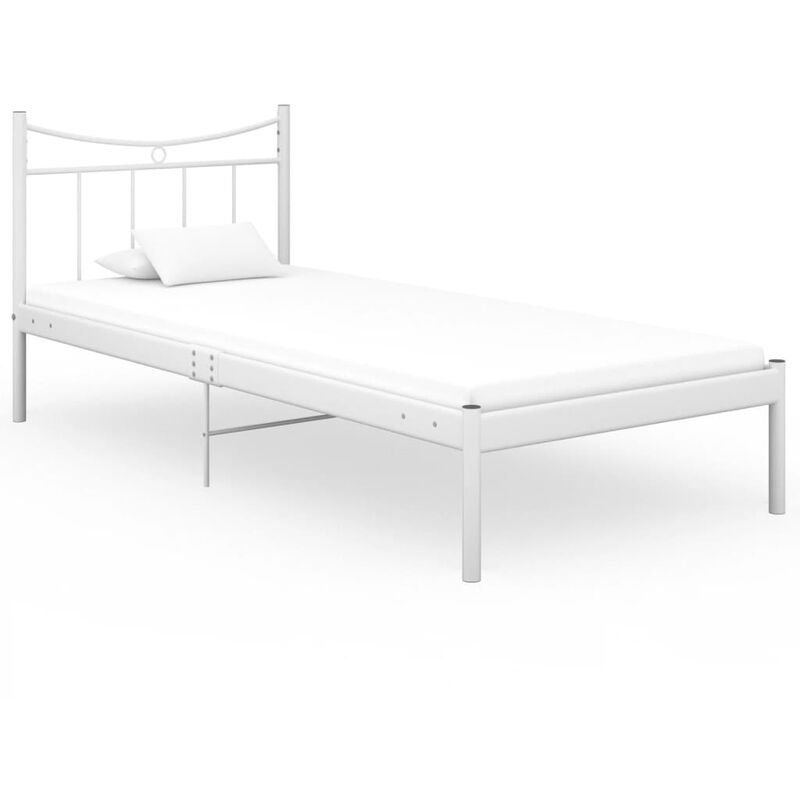 

Estructura de cama metal madera contrachapada 90x200 cm blanco - Blanco - Vidaxl