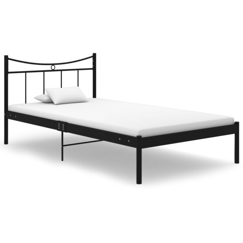 

vidaXL Estructura de cama metal madera contrachapada 100x200 cm - Negro