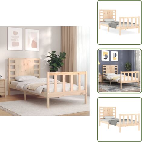 vidaXL Estructura de cama sin colchón madera maciza de pino 90x200 cm