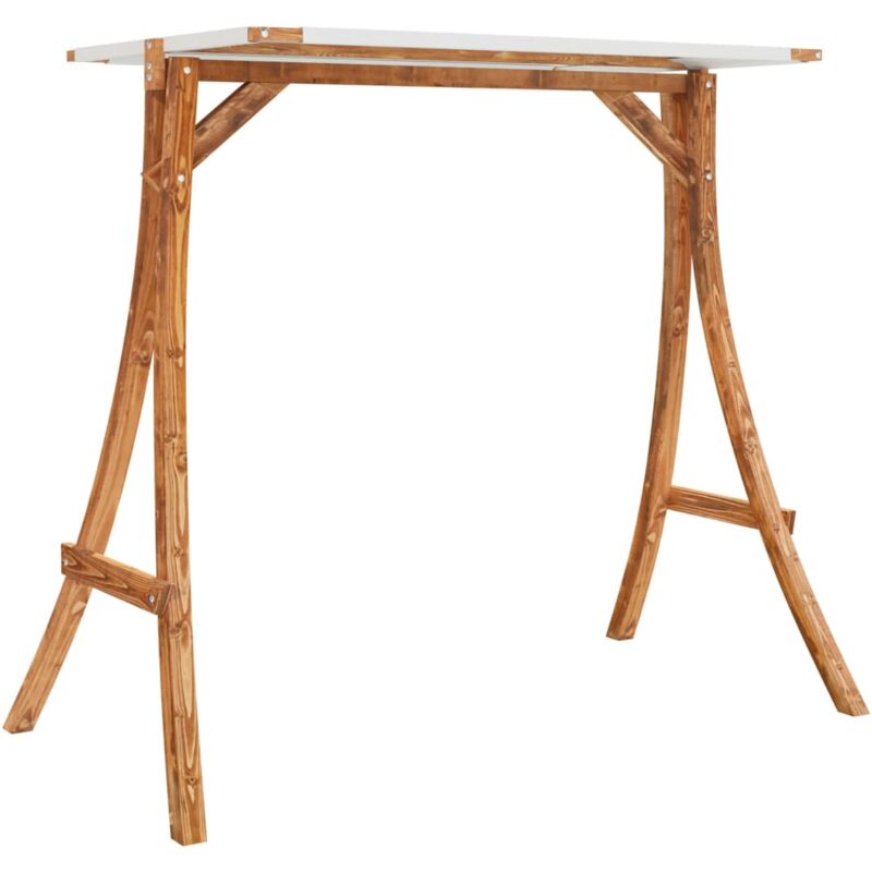 

vidaXL Estructura columpio y techo crema madera curvada acabado teca - Marrón