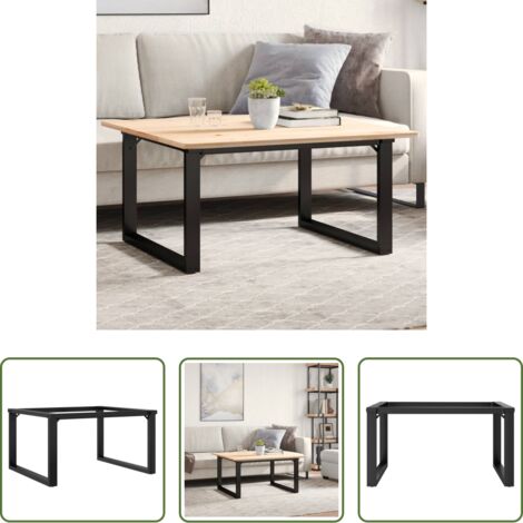 vidaXL Estructura en forma de O -  Patas de mesa de centro estructura O acero 80x70x43 cm