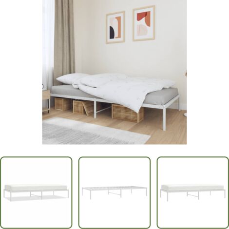 vidaXL Estructura metálica -  Estructura de cama sin colchón metal blanco 100x200 cm