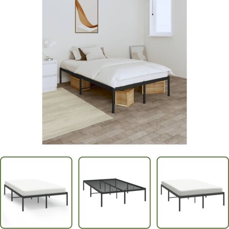 vidaXL Estructura metálica -  Estructura de cama sin colchón metal negro 120x190 cm