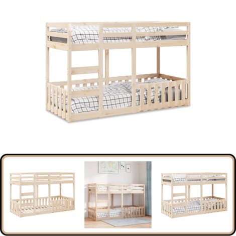vidaXL Etagenbett 75x190 cm Massivholz Kiefer