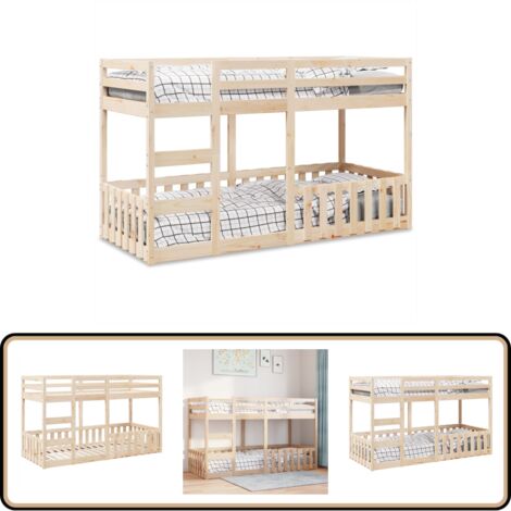 vidaXL Etagenbett 80x200 cm Massivholz Kiefer