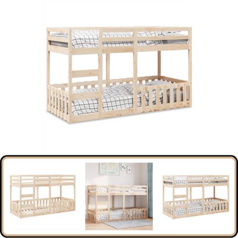 vidaXL Etagenbett 90x200 cm Massivholz Kiefer