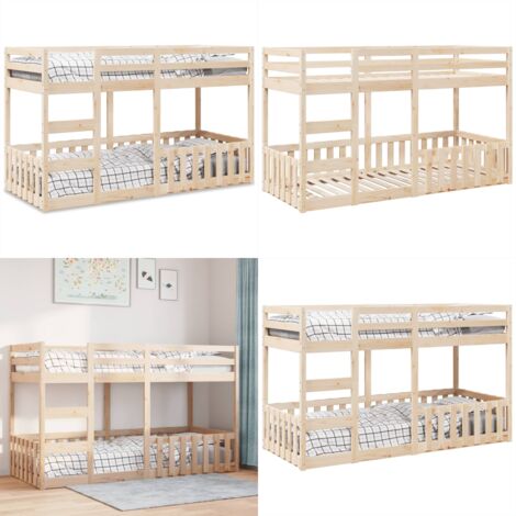 vidaXL Etagenbett 90x200 cm Massivholz Kiefer