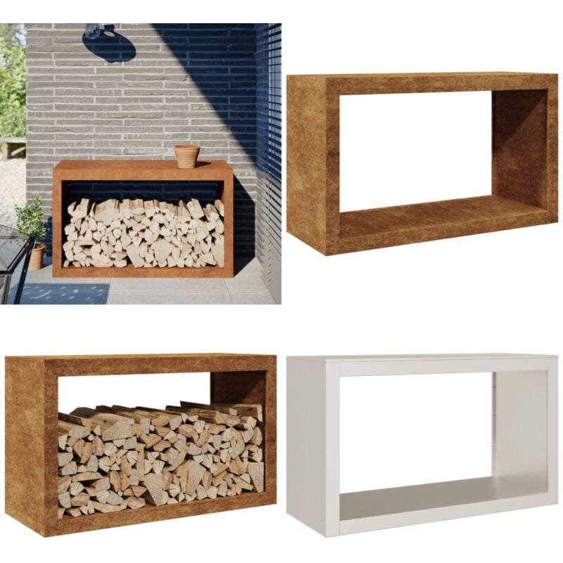 Tagère à bois 100x40x60 cm acier résistant aux intempéries - Vidaxl