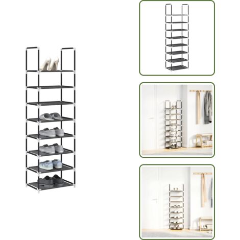 vidaXL Étagère à chaussures 8 niveaux 44x28x145 cm tissu non-tissé