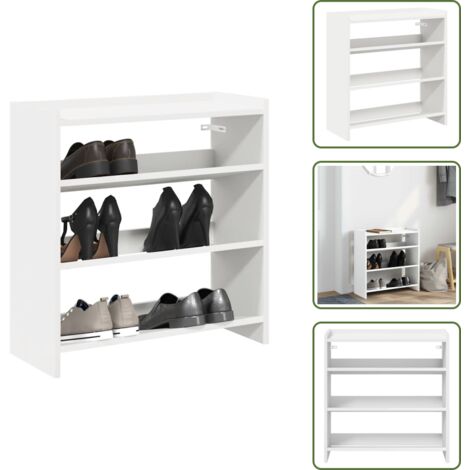 vidaXL Étagère à chaussures blanc 60x25x62 cm bois d'ingénierie