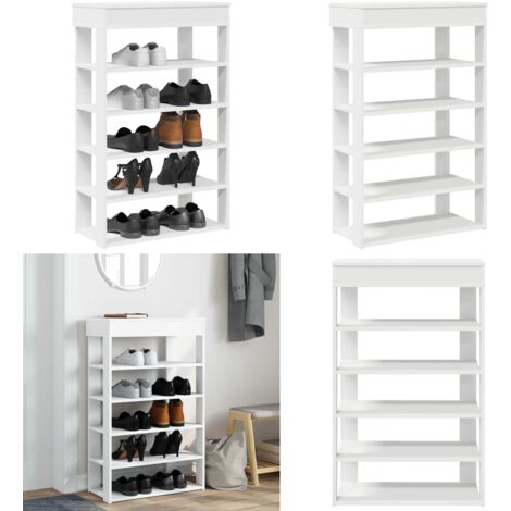 vidaXL Étagère à chaussures blanc 60x30x98 cm bois d'ingénierie
