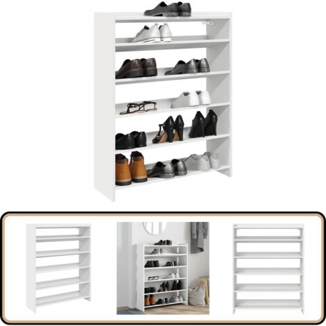 vidaXL Étagère à chaussures blanc 80x25x100 cm bois d'ingénierie