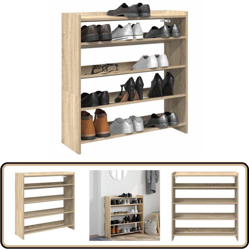 Vidaxl - tagère à chaussures chêne sonoma 80x25x81 cm bois ingénierie
