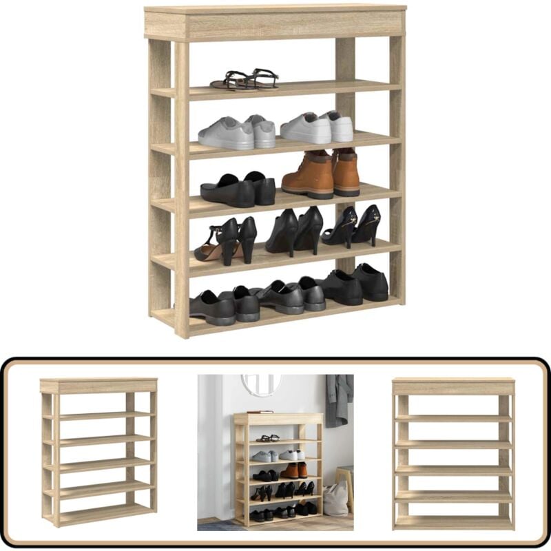 Vidaxl - tagère à chaussures chêne sonoma 80x30x98 cm bois d'ingénierie