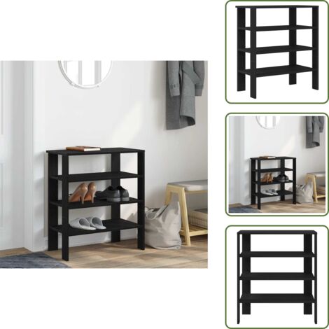 vidaXL Étagère à chaussures noir 61x32x70 cm bois d'ingénierie