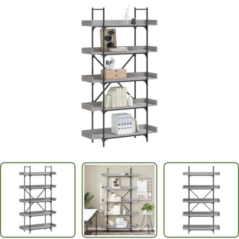 vidaXL Étagère -  Bibliothèque 5 niveaux sonoma gris 100x33x180,5 cm