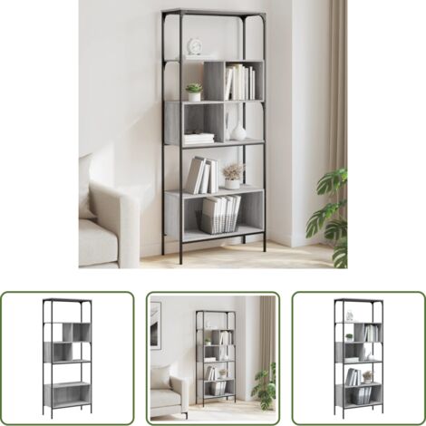 vidaXL Étagère -  Bibliothèque 5 niveaux sonoma gris 76x33x188,5 cm