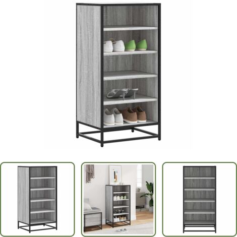 vidaXL Étagère bois -  Étagère à chaussures sonoma gris 48x38x97,5cm bois d'ingénierie